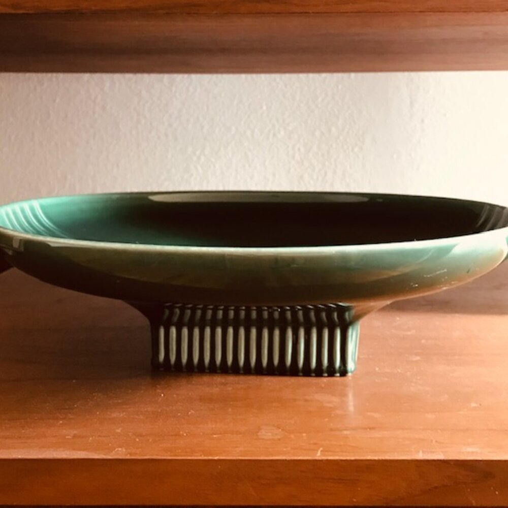 Art Deco Roselane Ceramics Green Console/fruit bowl